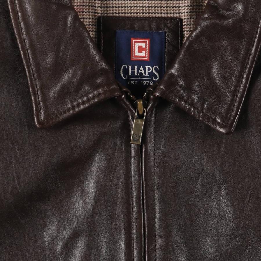 古着 チャップス CHAPS スイングトップタイプ レザーブルゾン メンズXL