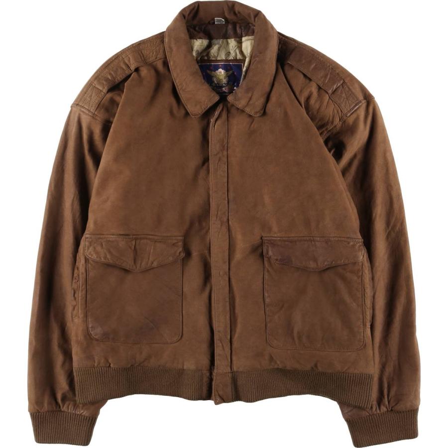 古着 ADA A-2タイプ レザーフライトジャケット メンズXL相当  