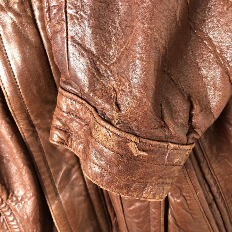 古着 MIDWAY LEATHER レザーフライトジャケット メンズXL相当