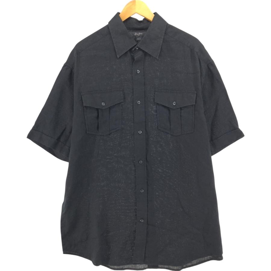 古着 ショーンジョン Sean John 半袖 リネンシャツ メンズXL相当 
