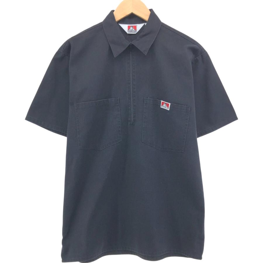 BEN DAVIS 古着 90年代 ベンデイビス ハーフジップ 半袖 ワークシャツ
