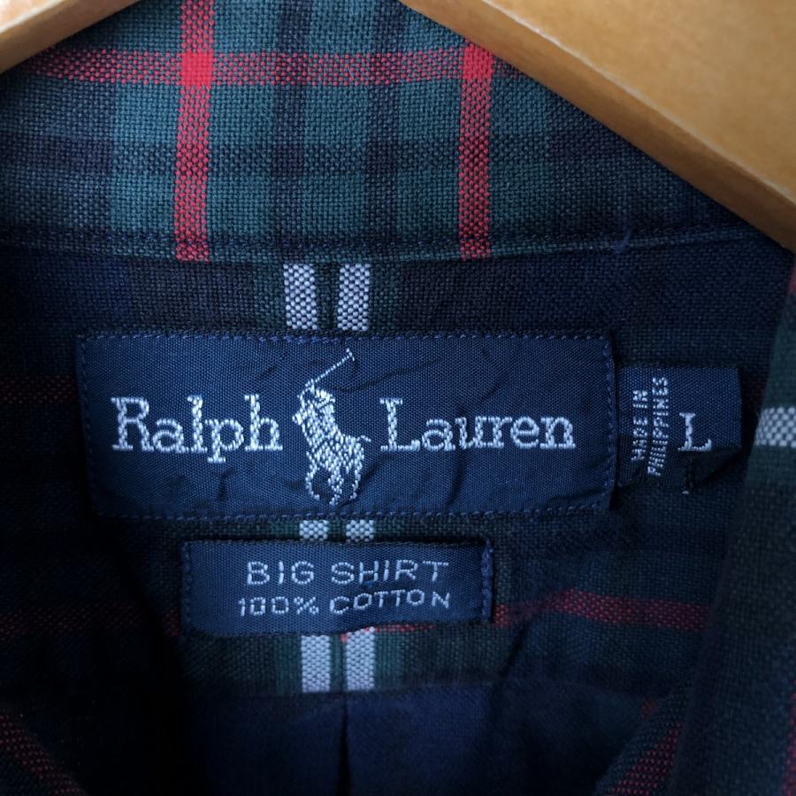 古着 ラルフローレン Ralph Lauren BIG SHIRT 長袖 ボタンダウン フランネルチェックシャツ メンズL相当/eaa541287 古着 ラルフローレン Ralph Lauren BIG SHIRT 長袖 ボタンダウン
