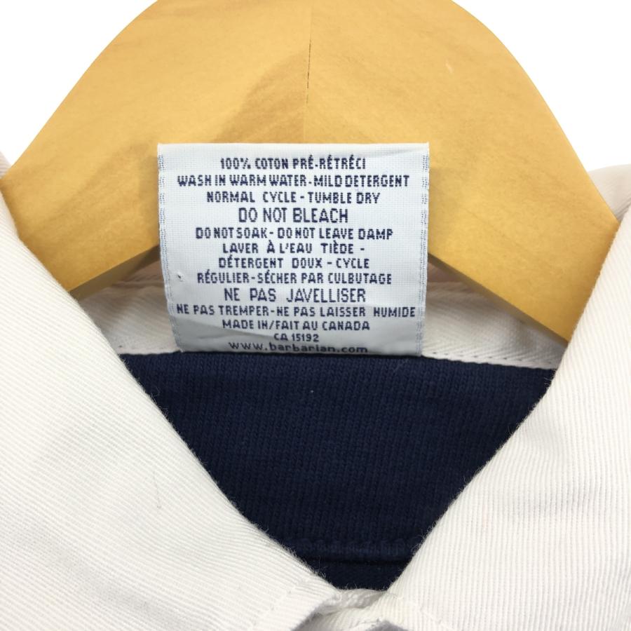 古着 バーバリアン BARBARIAN 長袖 ラガーシャツ カナダ製 メンズM相当