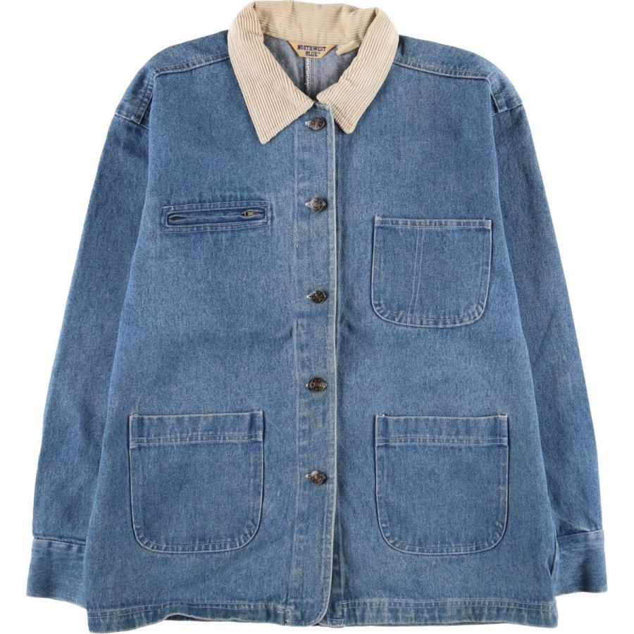 古着 NORTHWEST BLUE デニムカバーオール レディースM相当 ヴィンテージ /eaa541454 古着 NORTHWEST BLUE デニムカバーオール レディースM相当