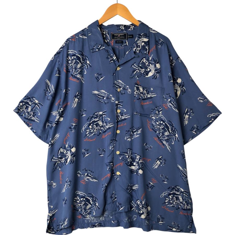 超スペシャル 90s ポロ ラルフローレン アロハ レーヨン 半袖 シャツ XL 超スペシャル 90s ポロ ラルフローレン アロハ レーヨン シャツ
