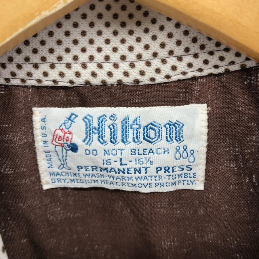 古着 70年代 ヒルトン HILTON ドット柄 バックプリント ボウリング