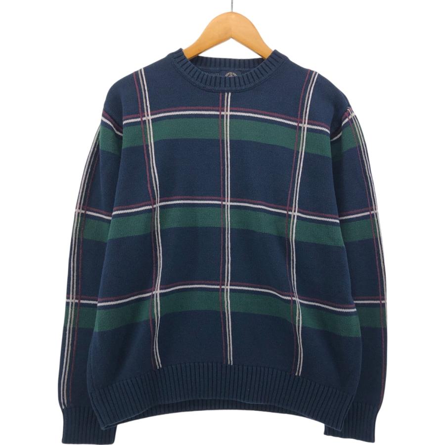 古着 90年代 ドッカーズ DOCKERS チェック柄 コットンニットセーター 