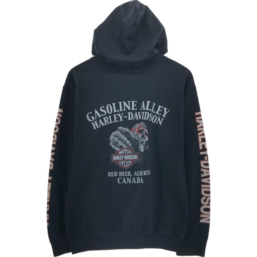 Harley Davidson - 古着 ハーレーダビッドソン Harley-Davidson ドクロ柄 スカル柄 バックプリント スウェットフルジップパーカー メンズS相当 /eaa544835 古着 ハーレーダビッドソン Harley-Davidson ドクロ柄 スカル柄