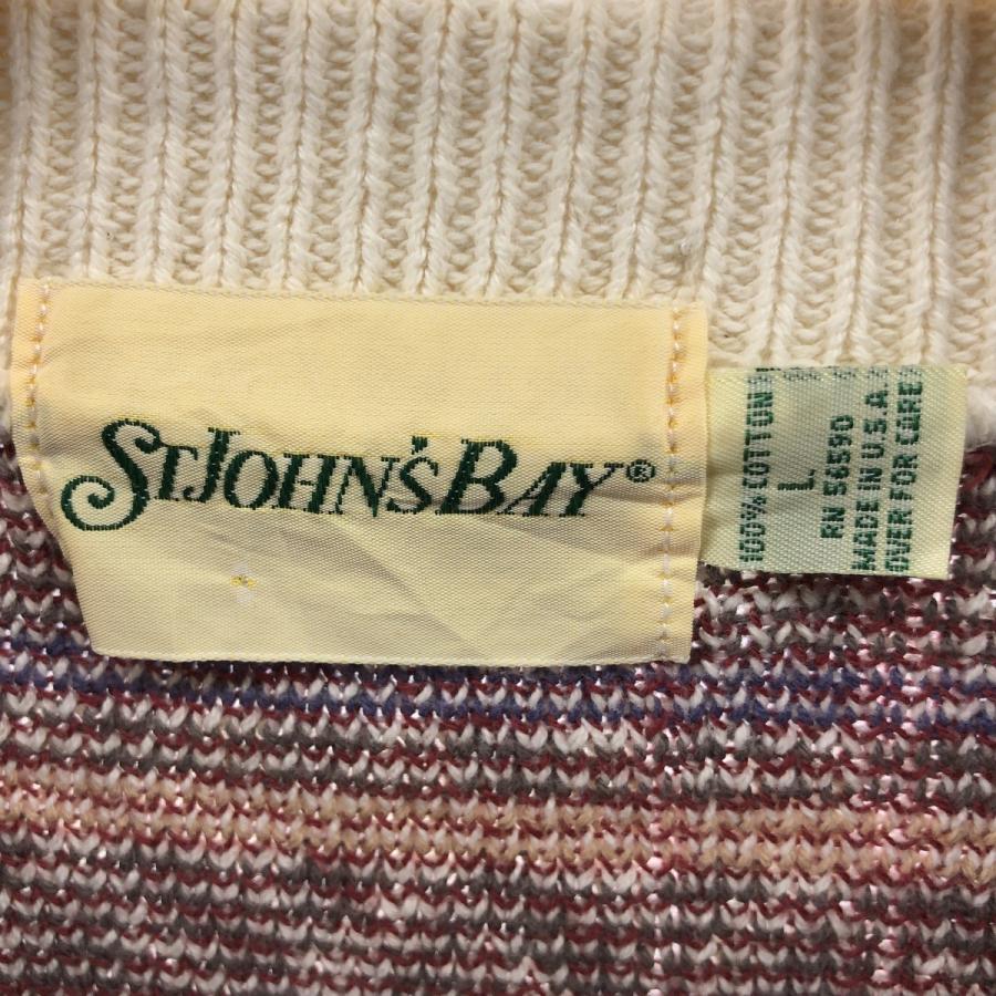 古着 90年代 セントジョンズベイ ST.JOHN'S BAY 総柄 コットンニット