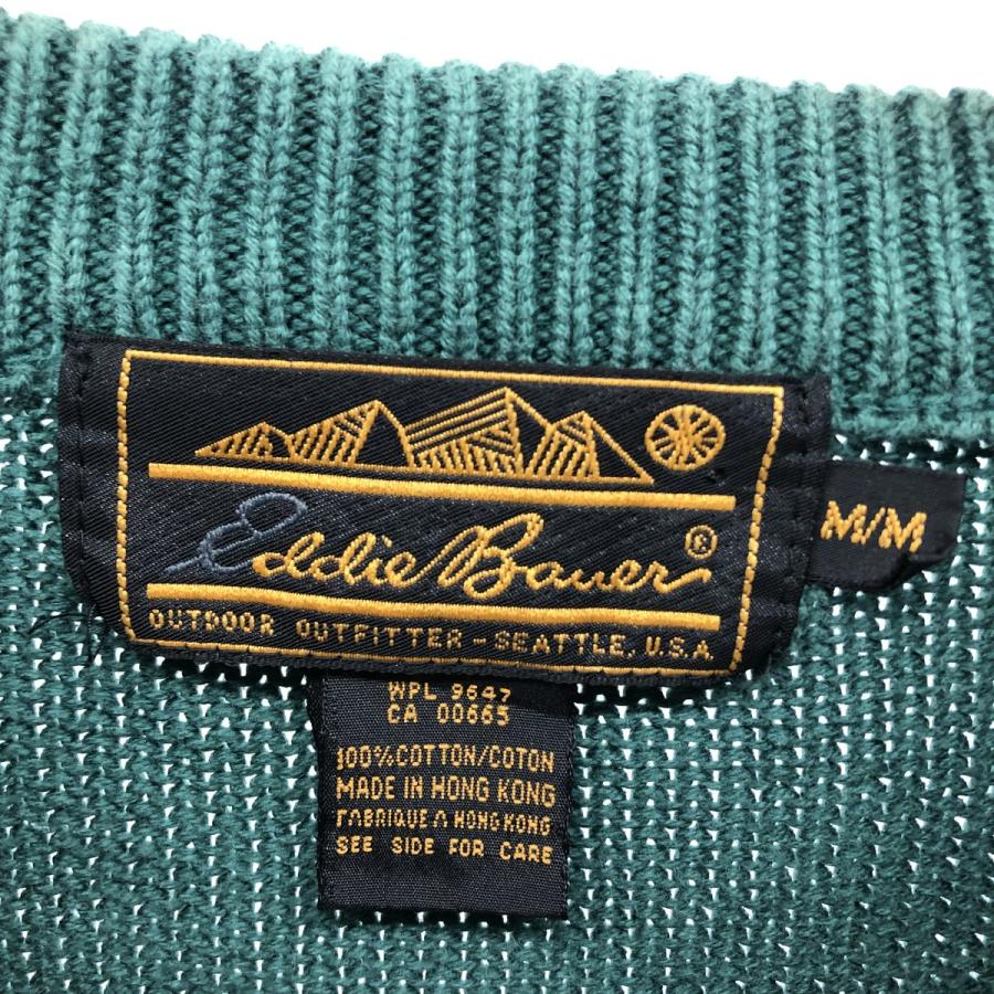 80’s 黒タグ Eddie Bauer コットニットセーター 希少 ブラック Eddie Bauer（エディーバウアー） 古着 80~90年代 黒タグ コットン