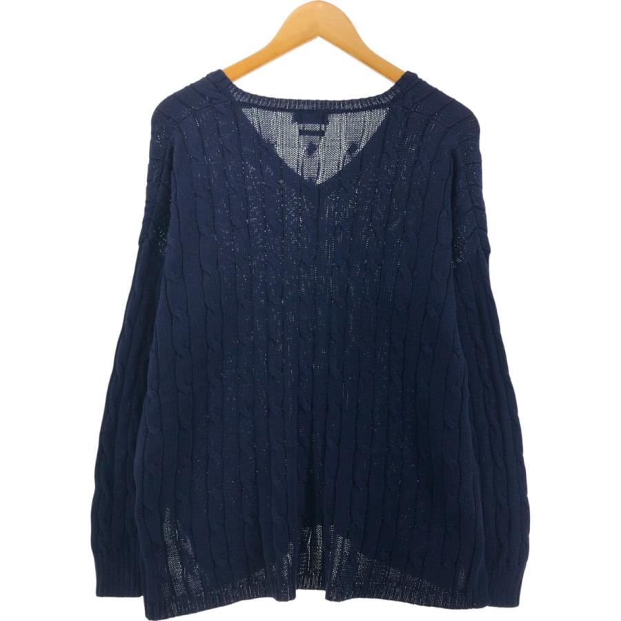 古着 ラルフローレン Ralph Lauren POLO RALPH LAUREN ケーブル編み V