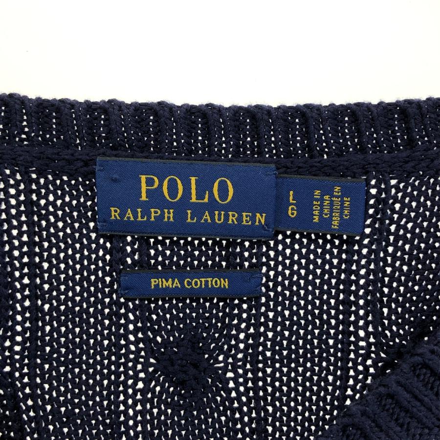 古着 ラルフローレン Ralph Lauren POLO RALPH LAUREN ケーブル編み Vネック コットンニットセーター メンズL相当/eaa546797 古着 ラルフローレン Ralph Lauren POLO RALPH LAUREN ケーブル編み V