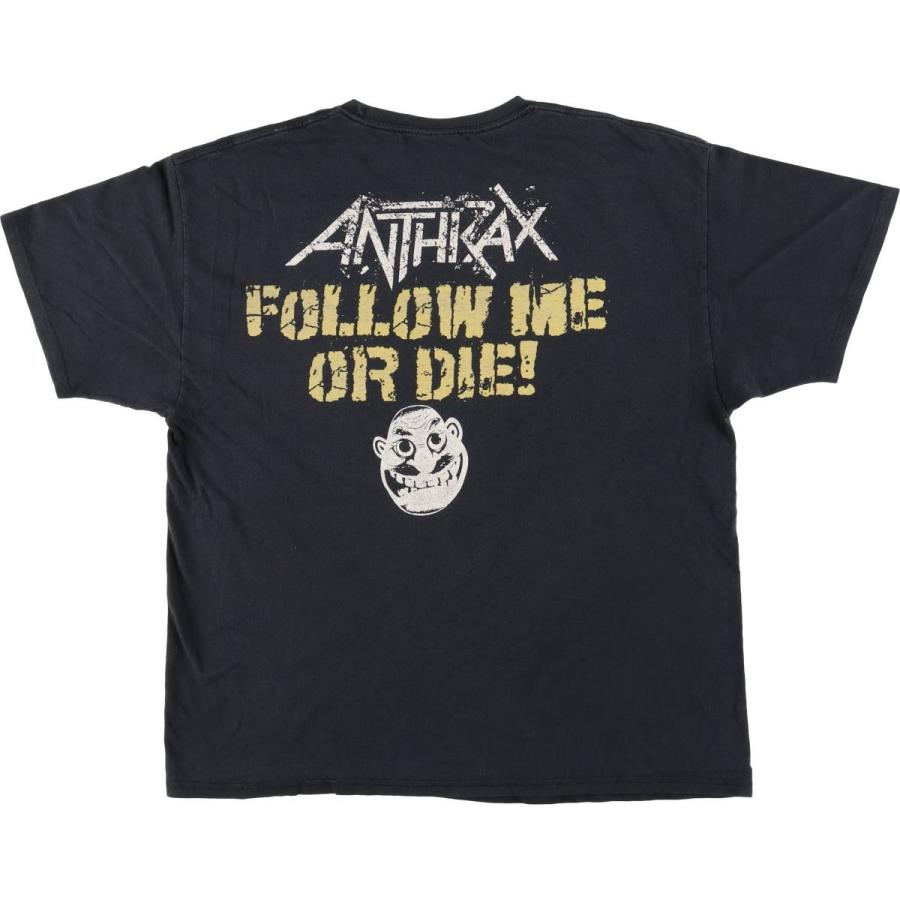 ヘインズ　古着　ロックTシャツ　ANTHRAX 黒 Hanes（ヘインズ） 古着 Hanes ANTHRAX アンスラックス バンドTシャツ
