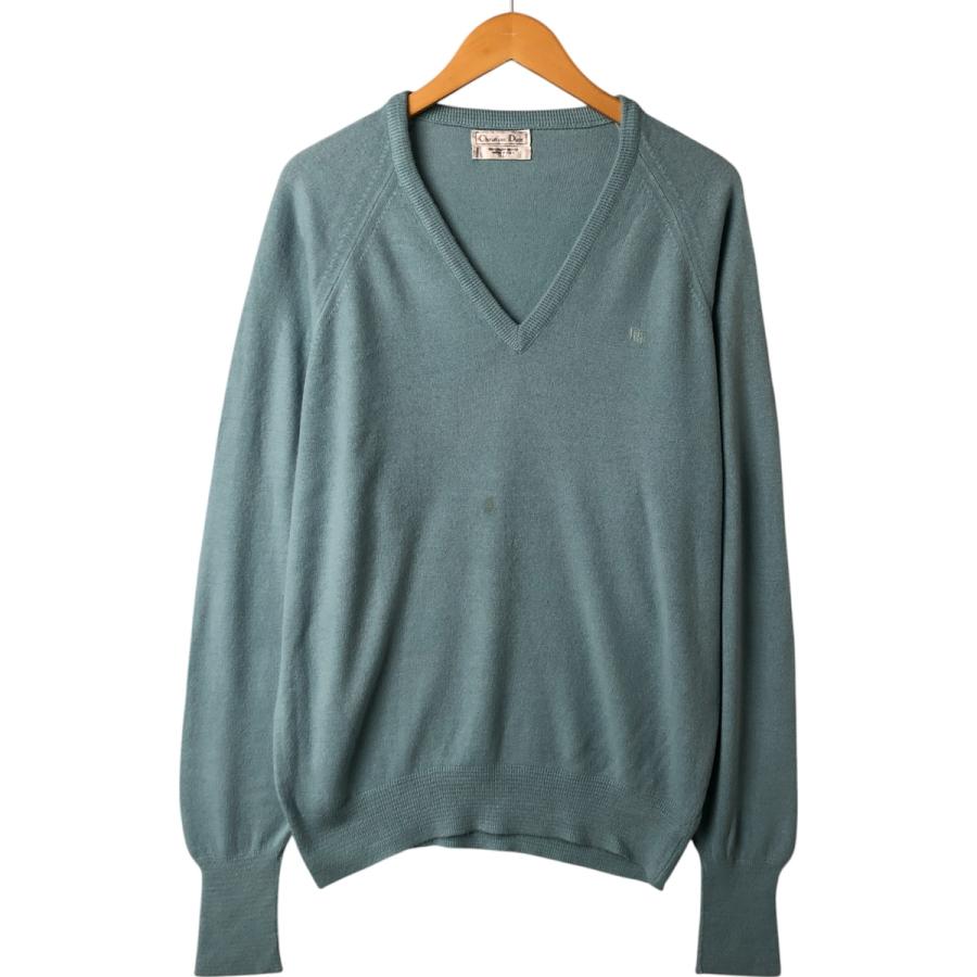 90s クリスチャンディオール Vネック アクリルニットセーター USA製 M Christian Dior（クリスチャン・ディオール） 古着 Christian Dior V