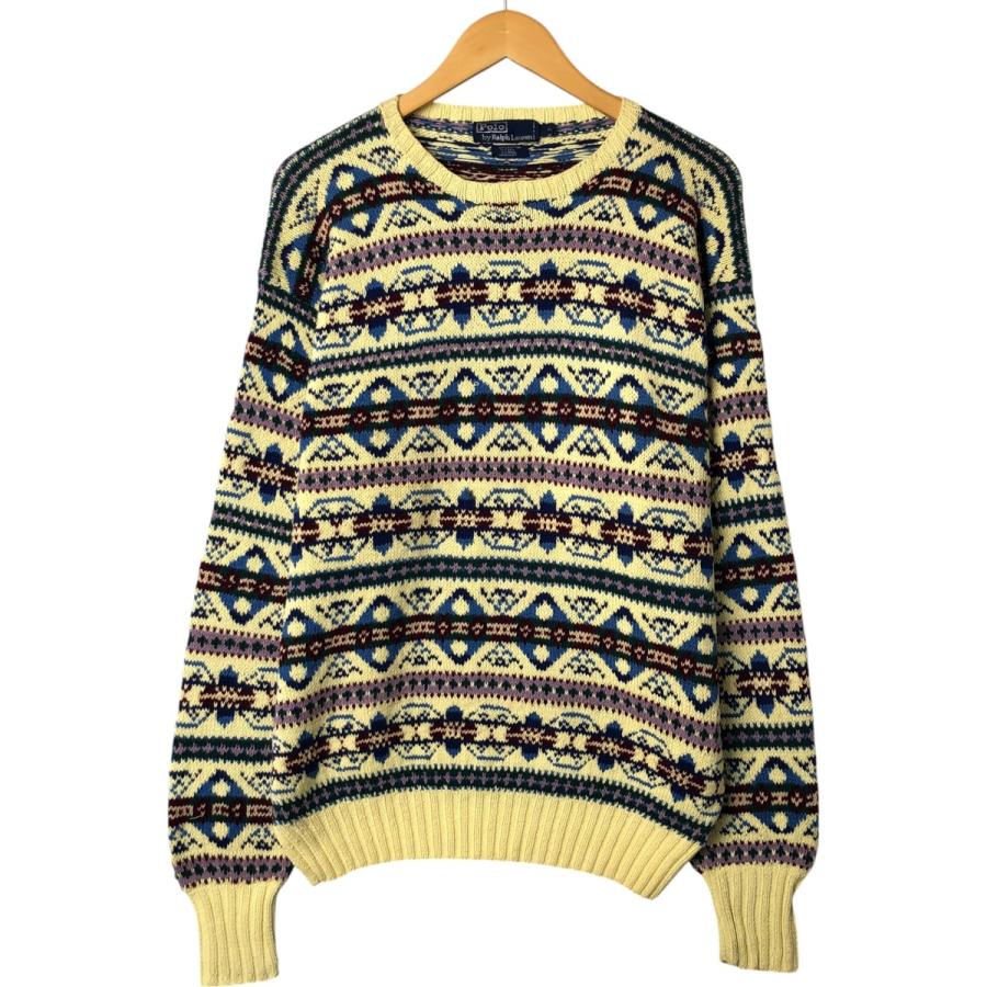 Ralph Lauren フェアアイル柄 セーター 古着 ラルフローレン POLO by Ralph Lauren フェアアイル柄 HAND KNIT