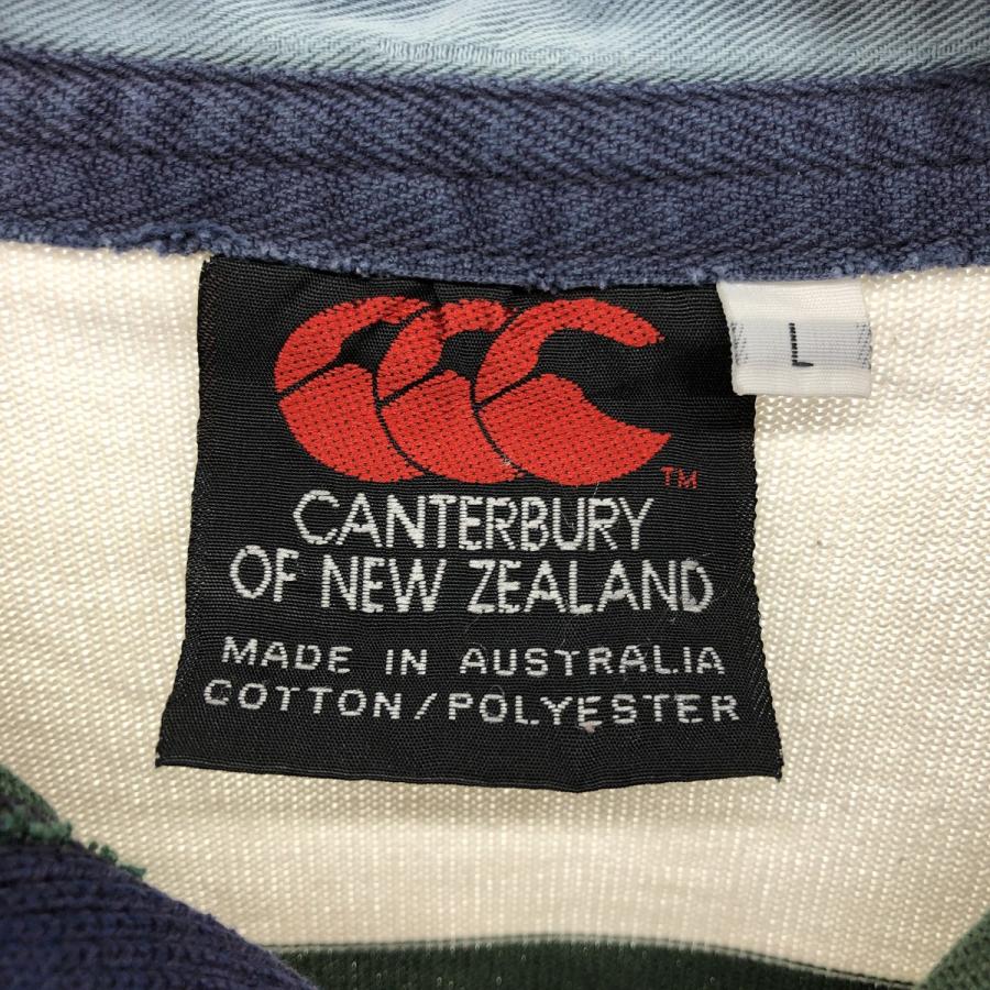 希少 カンタベリー ラガーシャツ ロゴ刺繍 ストライプ 春 古着 希少 カンタベリー ラガーシャツ ロゴ刺繍 ストライプ 春 古着