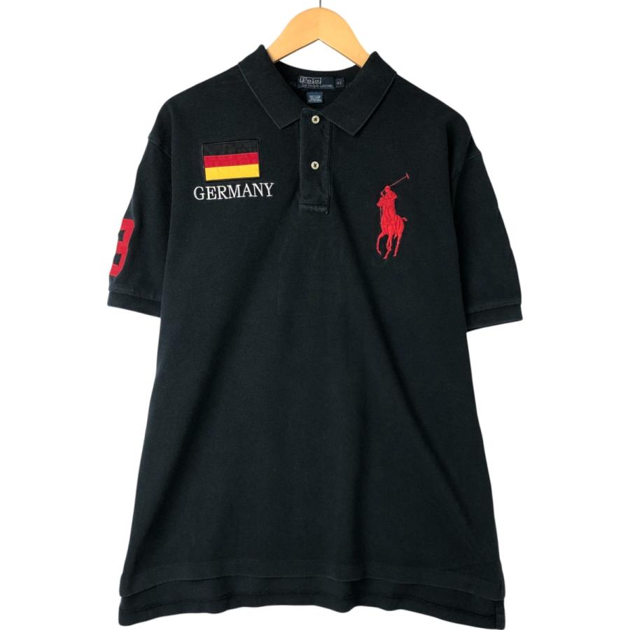 【古着】POLO ラルフローレン ビッグポニー 日本 刺しゅう 黒 【M】 古着】POLO ラルフローレン ビッグポニー 日本 刺しゅう 黒 【M