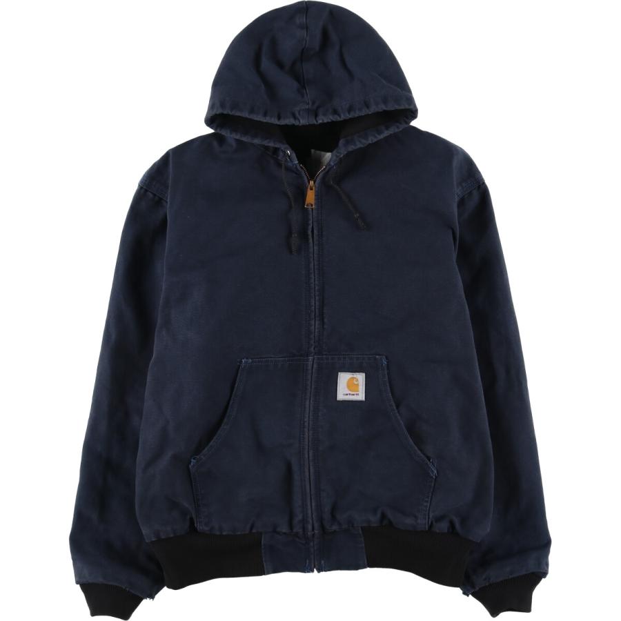 Carhartt アクティブジャケット 企業ロゴ ダック地 黒 ブラック XL