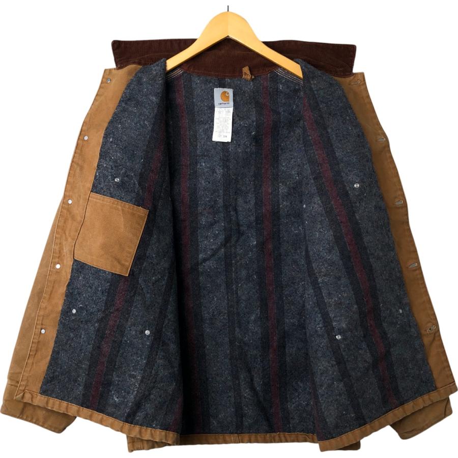 美品 !! 90s Carhartt USA製　カバーオール 古着 90s USA製 Carhartt 裏地 ストライプ ブランケット ブラウン