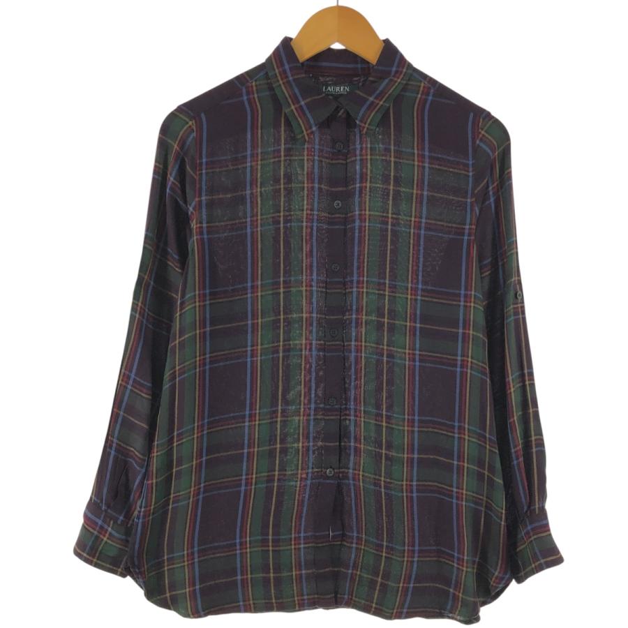 古着 ラルフローレン Ralph Lauren LAUREN ローレン チェック柄 長袖 ビスコースシャツ レディースM相当 /eaa549852 古着 ラルフローレン Ralph Lauren LAUREN ローレン チェック柄 長袖