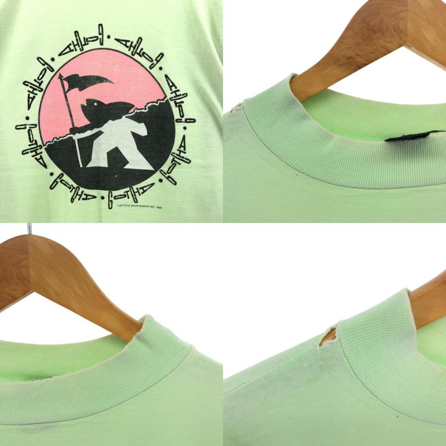 古着 80年代 ガッチャ GOTCHA モックネック サーフ ロングTシャツ ロン 