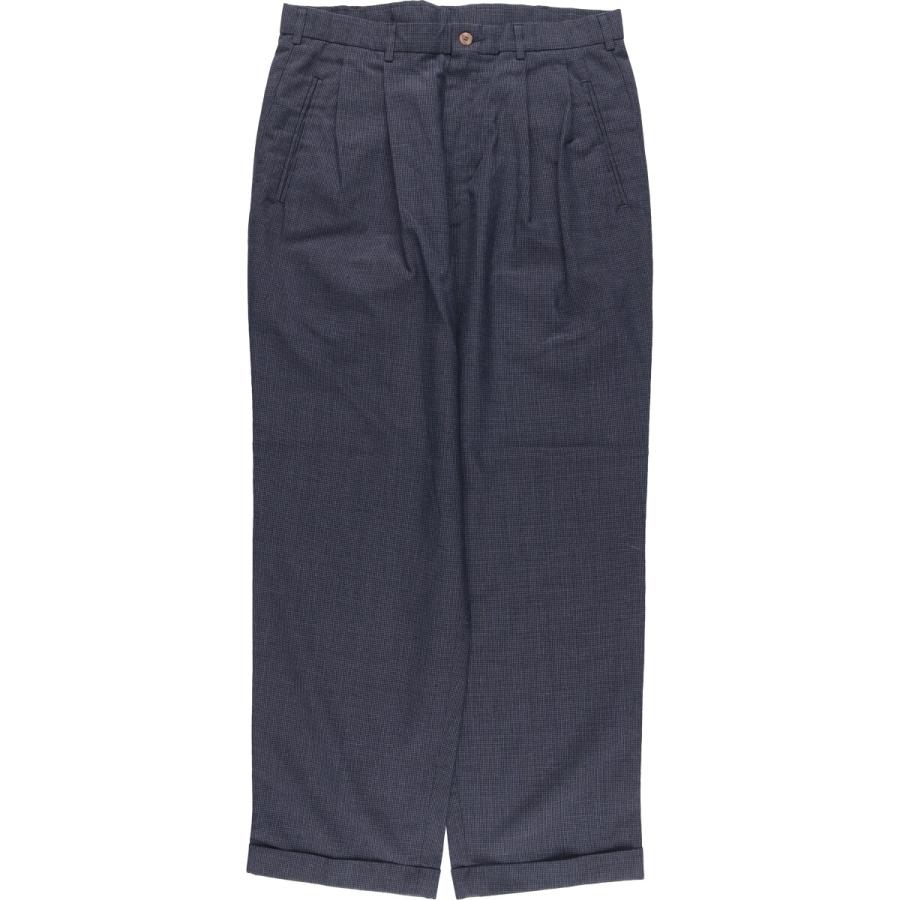 古着 ペリーエリス PERRY ELLIS 千鳥格子柄 ツータック