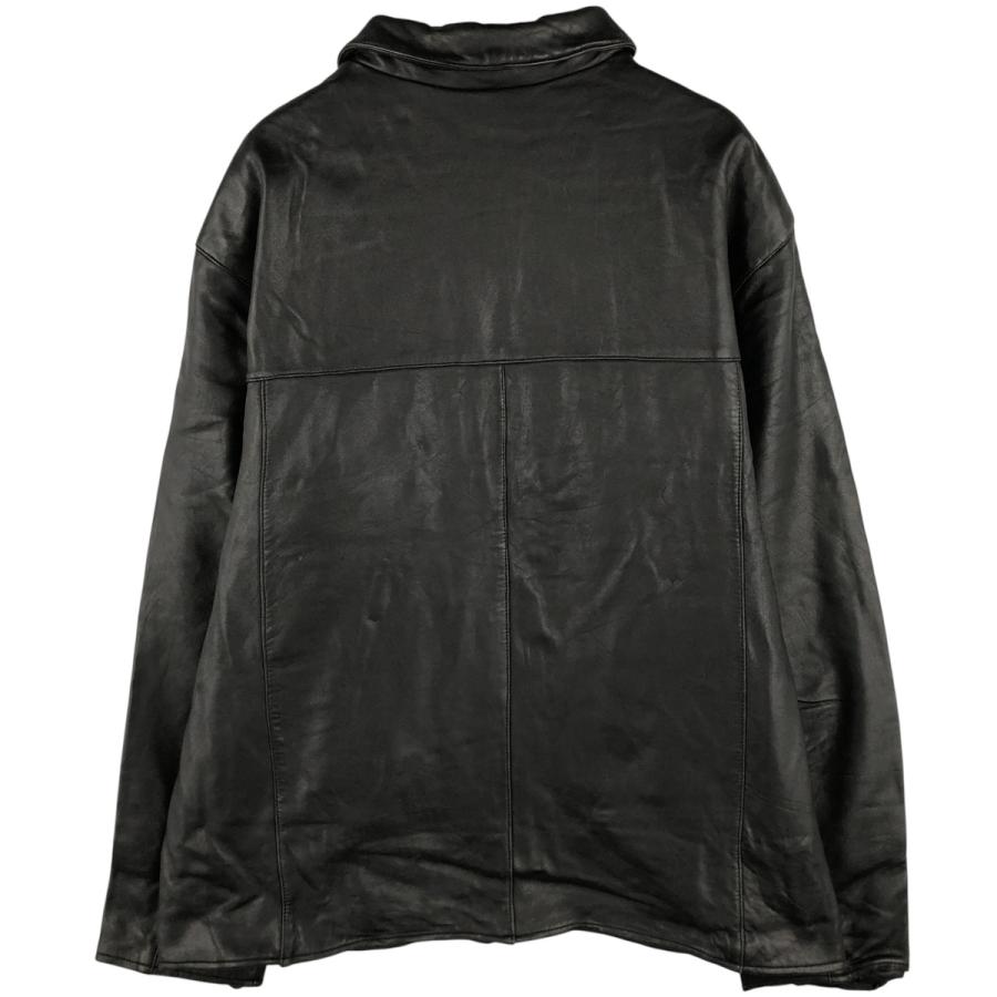 【個性派古着】長袖デザインブルゾン　黒　メンズＬ　中綿入り　ライナー取り外し可能 古着 ドッカーズ Dockers 中綿入り レザーブルゾン メンズXL相当