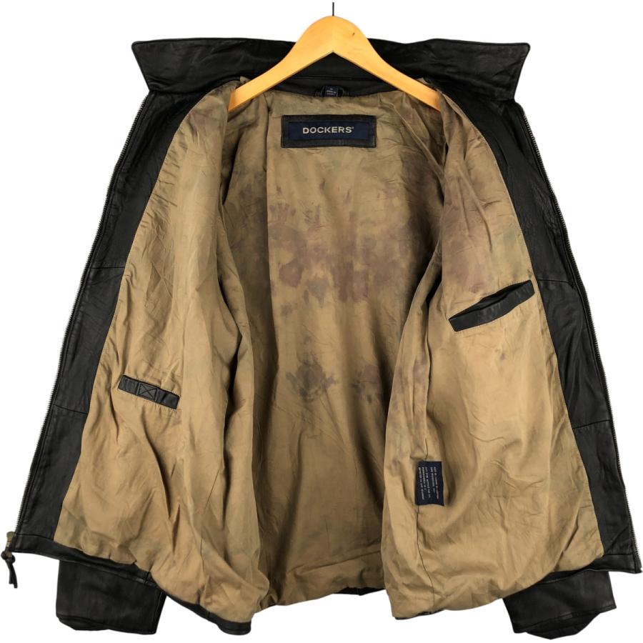 古着 ドッカーズ Dockers 中綿入り レザーブルゾン メンズXL相当