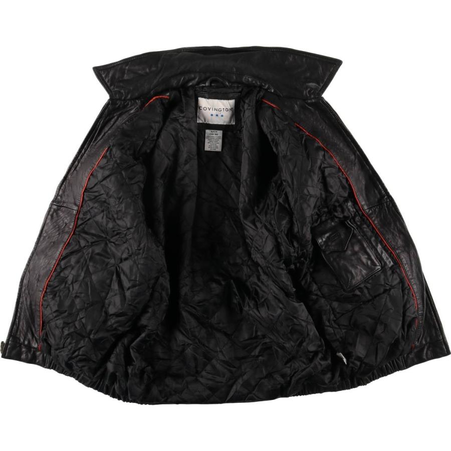 古着 COVINGTON 中綿入り スイングトップタイプ レザーブルゾン メンズ