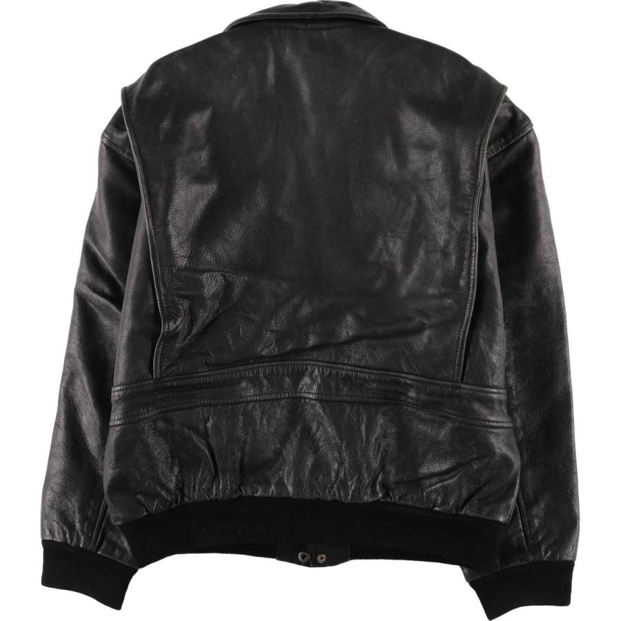 古着 A-2タイプ 中綿入り レザーフライトジャケット メンズXL相当