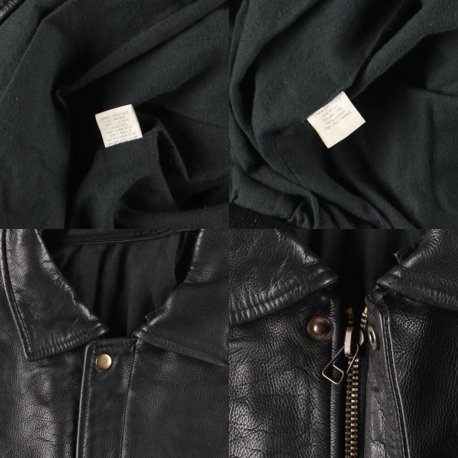 古着 A-2タイプ 中綿入り レザーフライトジャケット メンズXL相当