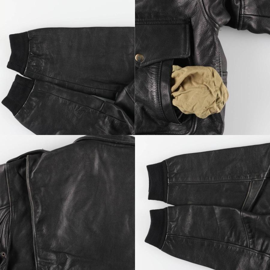 古着 A-2タイプ 中綿入り レザーフライトジャケット メンズXL相当