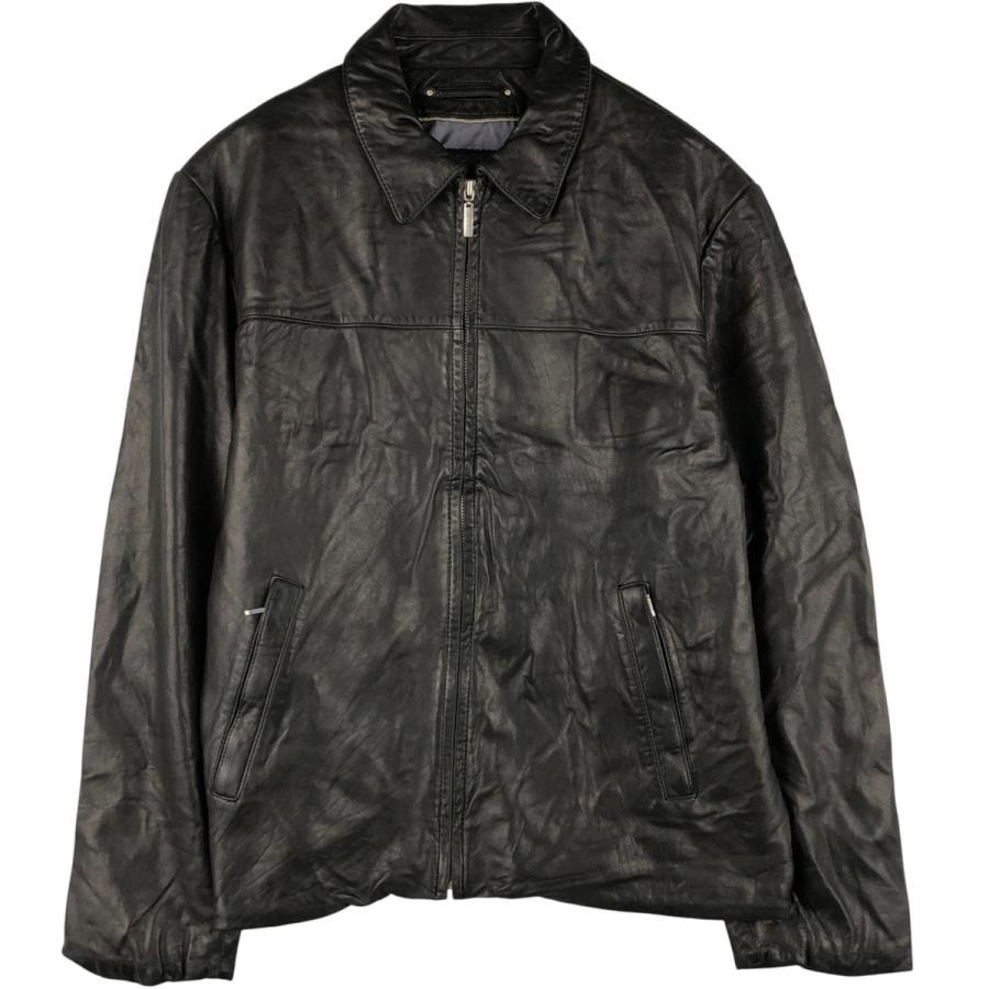 古着 COMMANDER スイングトップタイプ レザーブルゾン メンズM相当  