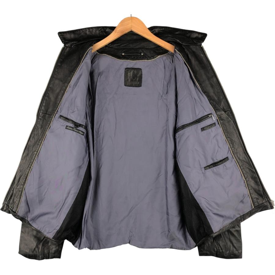 古着 COMMANDER スイングトップタイプ レザーブルゾン メンズM相当  