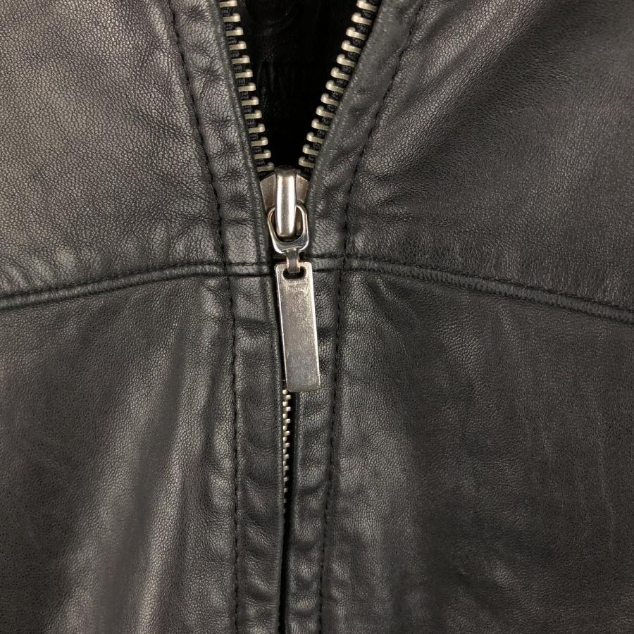 古着 COMMANDER スイングトップタイプ レザーブルゾン メンズM相当  