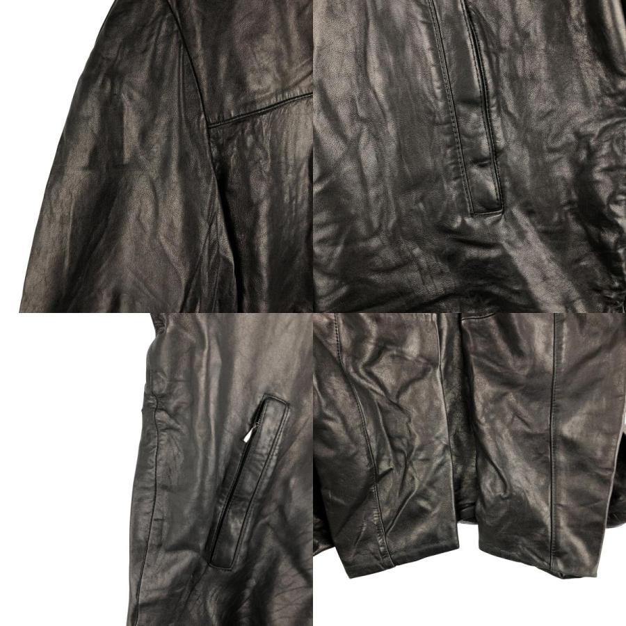 古着 COMMANDER スイングトップタイプ レザーブルゾン メンズM相当  