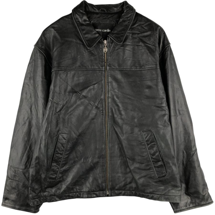 古着 STATE CLOTHING スイングトップタイプ 中綿入り レザーブルゾン  