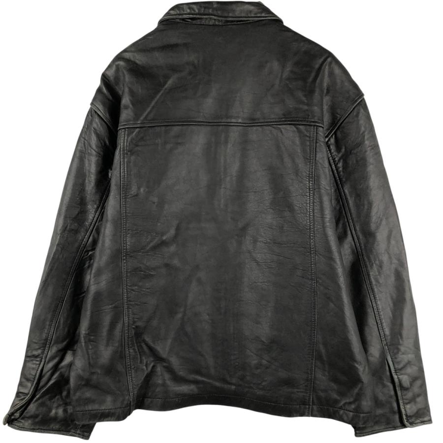 古着 STATE CLOTHING スイングトップタイプ 中綿入り レザーブルゾン  