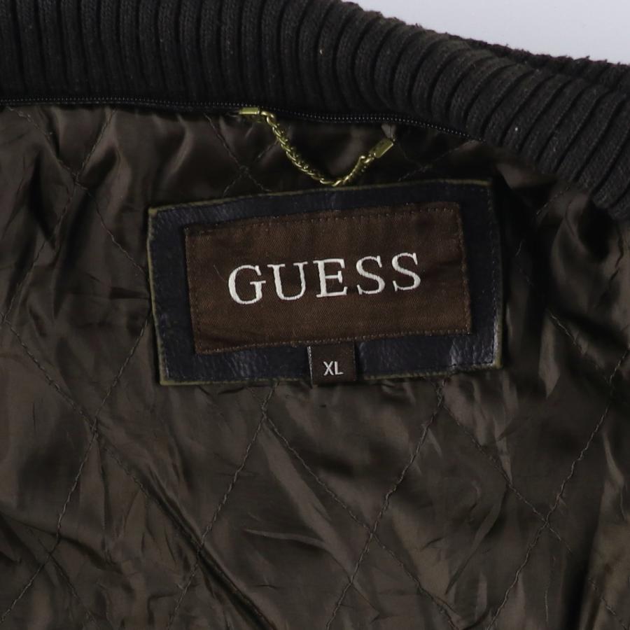 GUESS（ゲス） 古着 中綿入り フェイクレザージャケット メンズXL相当
