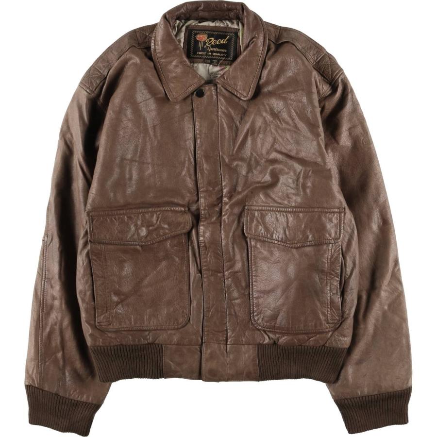 【90s vintage】レザーブルゾン　フライトジャケット　本革　短丈　古着 90s vintage】フライトジャケット ジップブルゾン 短丈 本革 古着