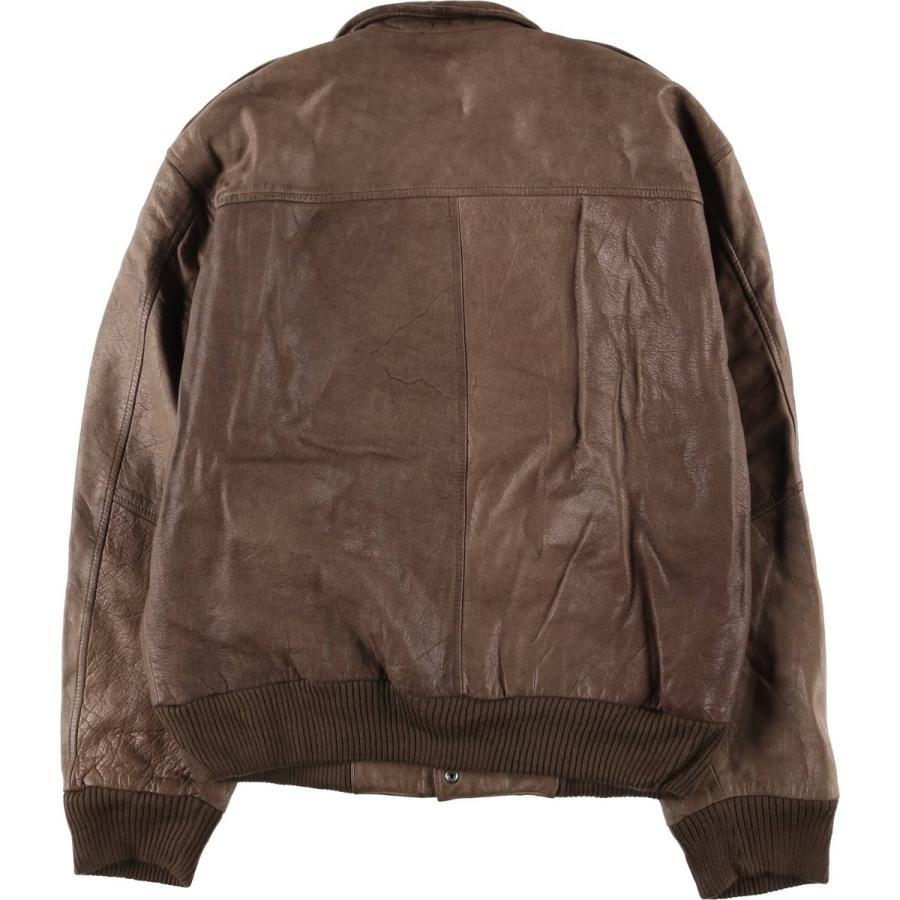 古着　本革　A-2ボンバージャケット　短丈フライトジャケット　ブラウン.L 中綿 70年代〜80年代 SEARS シアーズ A-2 タイプ フライトジャケット レザー