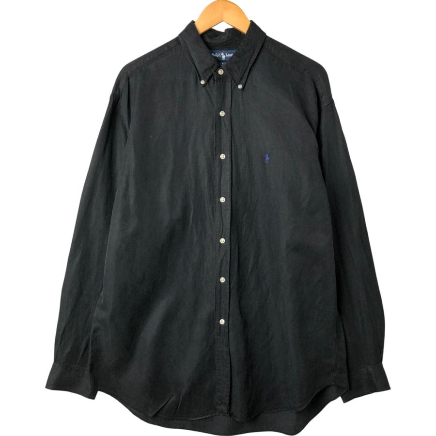古着 ラルフローレン Ralph Lauren BLAKE シルク×リネン 長袖 ボタン