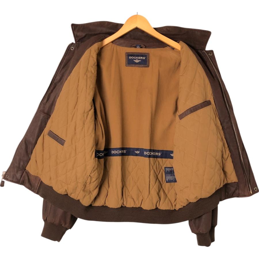 古着 ドッカーズ DOCKERS 中綿入り レザーフライトジャケット メンズXL