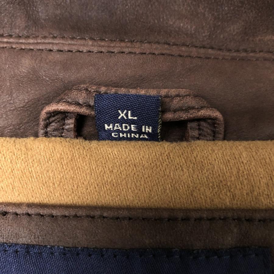 古着 ドッカーズ DOCKERS 中綿入り レザーフライトジャケット メンズXL