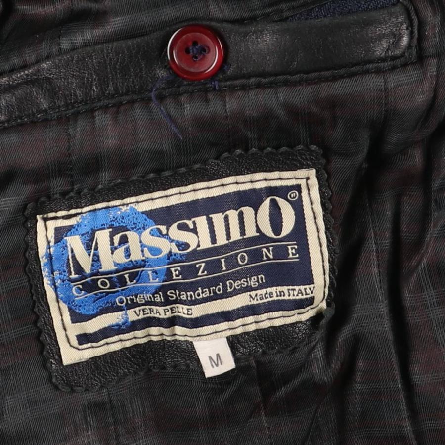 古着 Massimo 中綿入り レザーカーコート イタリア製 メンズM相当
