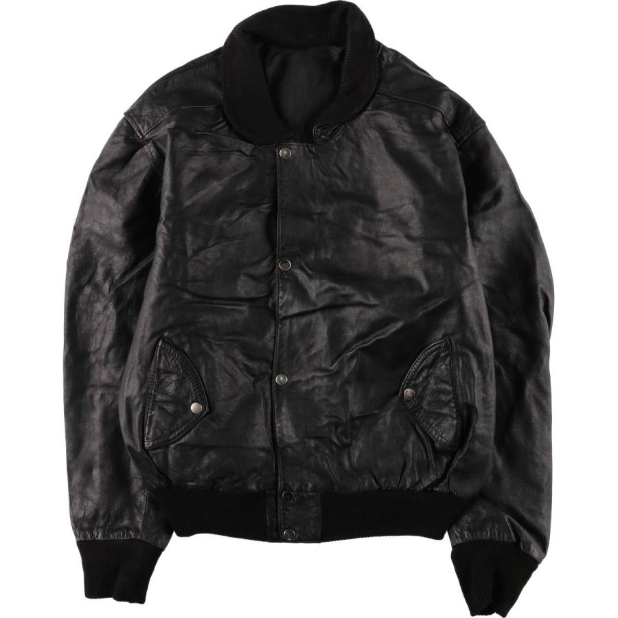 vintage 古着 レザーブルゾン ブラック 80's- 80～90s Unknown ブラック レザー ブルゾン 本革 ヴィンテージ
