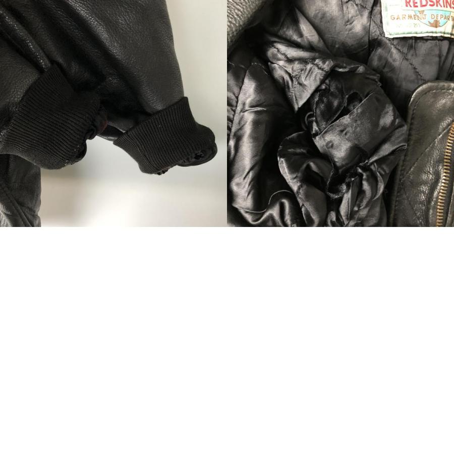 古着 レッドスキンズ REDSKINS 中綿入り スイングトップタイプ レザー