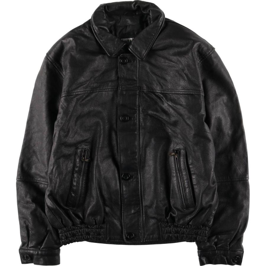 00s TMT 本革 レザー 中綿 ジップ ジャケット M 古着 古着 adriano 中綿入り レザーブルゾンタイプ メンズS相当 /eaa555920
