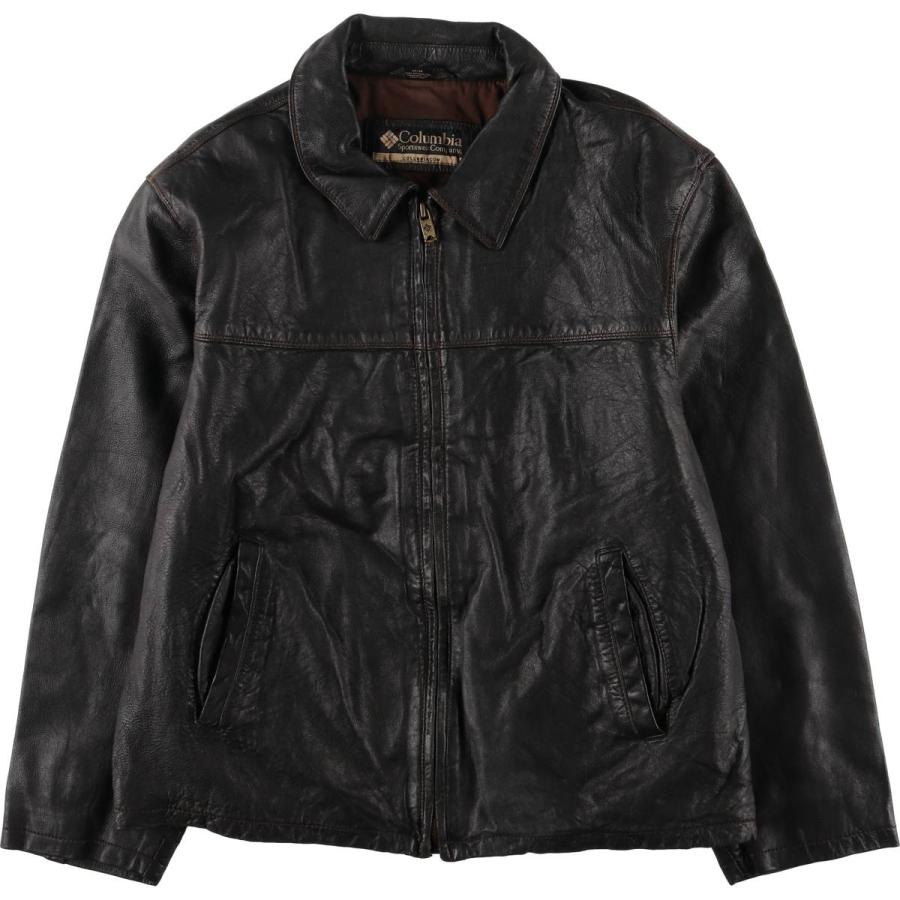 Columbia（コロンビア） 古着 スイングトップタイプ レザーブルゾン