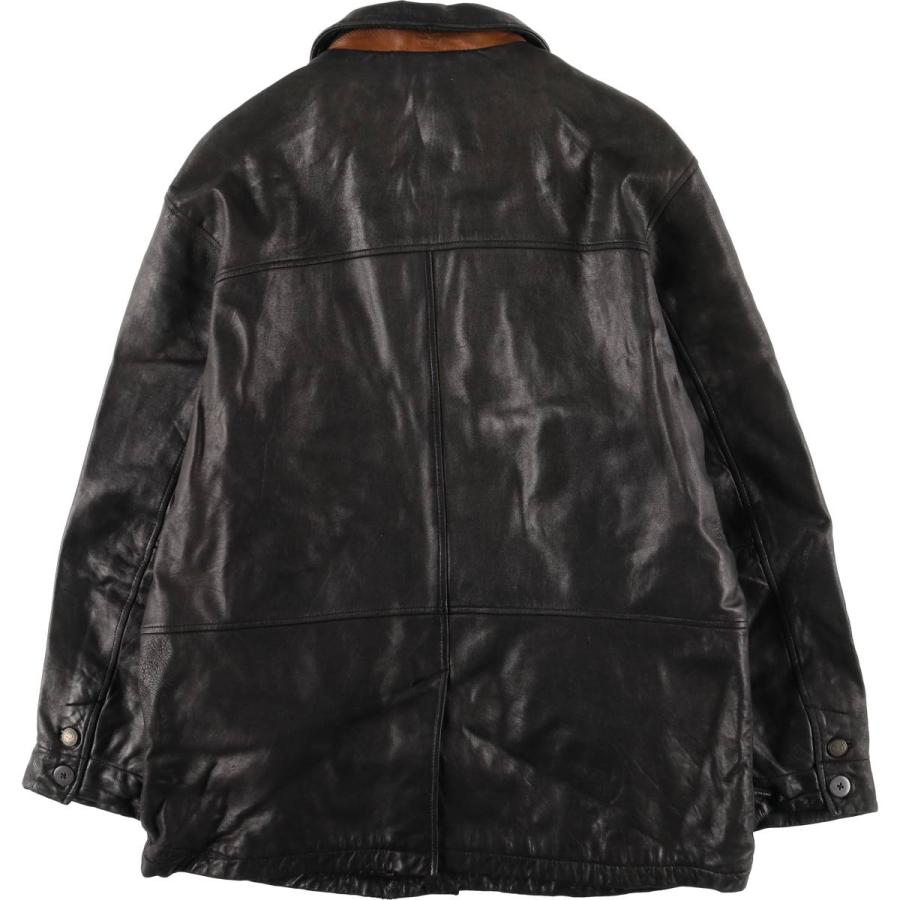 ティンバーランド ブラックレザージャケット　Mサイズ Timberland（ティンバーランド） 古着 90~00年代 レザーカーコート